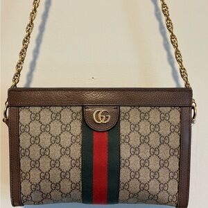 Gucci Brown and Beige Shoulder Bag